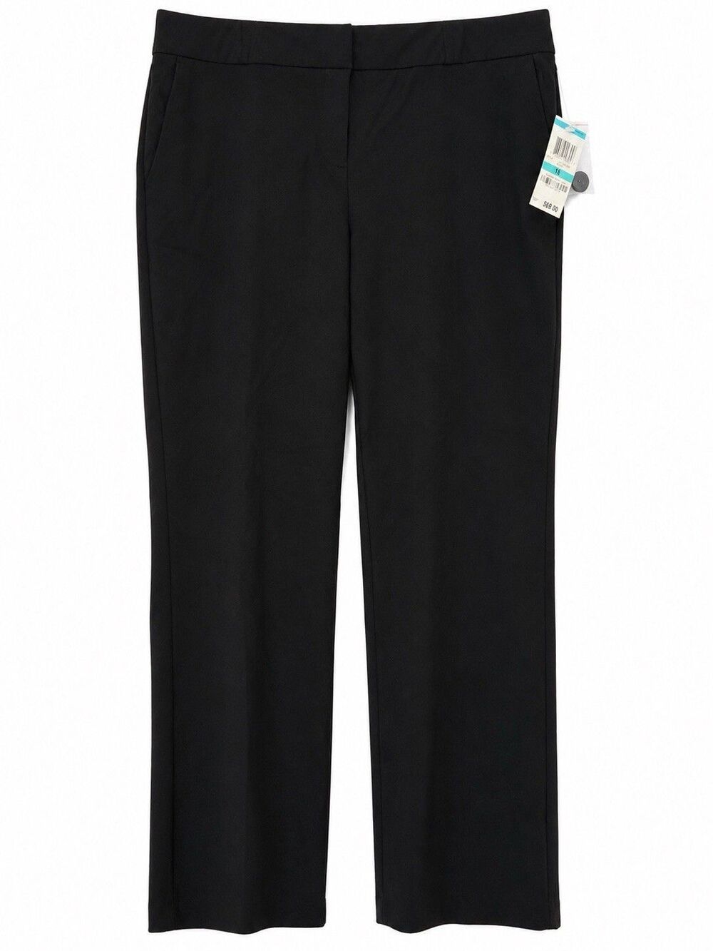 INC International Concepts Black Straight Leg Career Pants Size 16 NWT Office